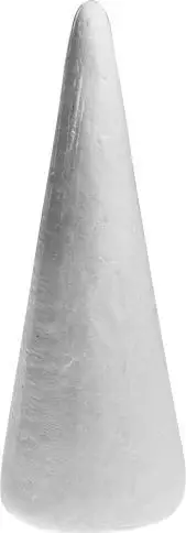 Stiropor dekorativ për pemë Krishtlindjeje, kon 25cm, set 6 copë, i bardhë