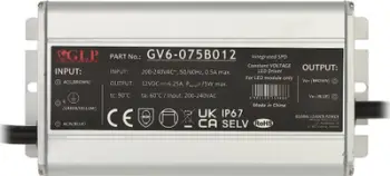 Furnizues elektrik GLP GV6-12V/6.25A, 12V DC 75W, IP67, hermetik