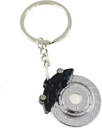 Varëse çelësash automobilistik Brake Disc Keychain, dizajn disk freni, kaliper i zi