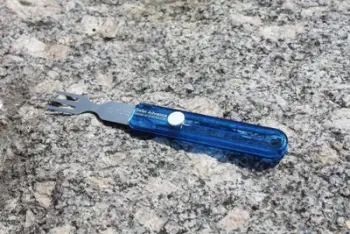 Pirun udhëtimi Swiss Advance Hippus F Fork, i palosshëm, çelik inox, transparent