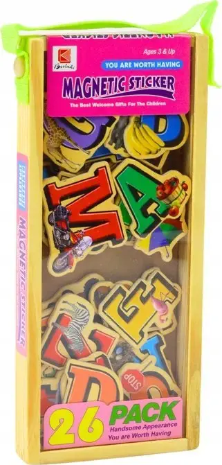 Set magnetesh druri alfabeti, 26 pjesë, shumëngjyrëshe