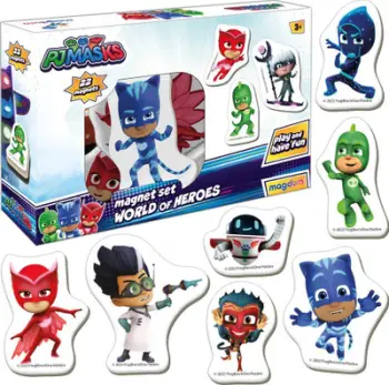 Set magnetësh frigorifer PJ Masks, 22 copë, shumëngjyrësh