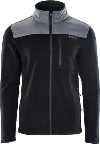 Bluzë me zinxhir Hi-Tec Hanis 350 M, fleece, për meshkuj, e zezë gri