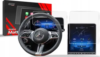 Film mbrojtës ekran 2in1 Anti-Fingerprint për Mercedes EQS SUV Widescreen 2022-2025, mat, transparent