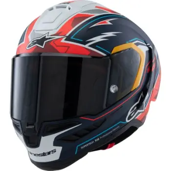 Helmeta moto Alpinestars Supertech R10 Acosta LE, karboni 3K, rrugë gare, blu kuqe bardhë mat