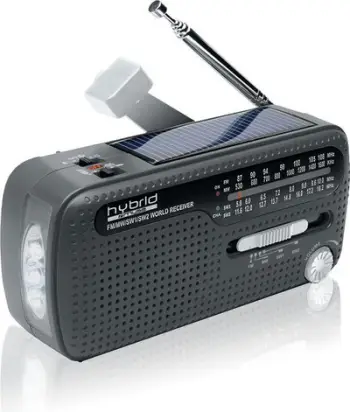 Radio portative Muse MH-07 DS, FM, karikim me crank, gri