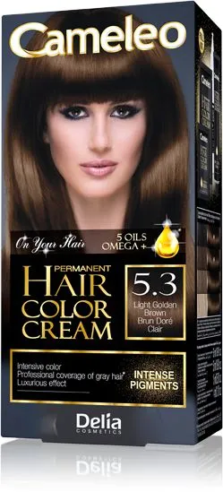 Ngjyrë për flokë Delia Cameleo HCC Omega+, 5.3 Light Golden Brown - 1