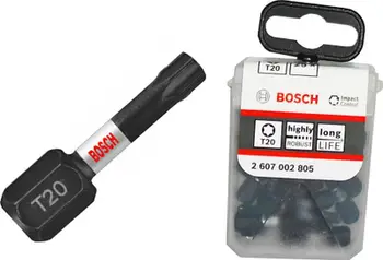 Set maja për kaçavidë Bosch Torx Impact, 1/4- T20- 25 mm, 25 copë