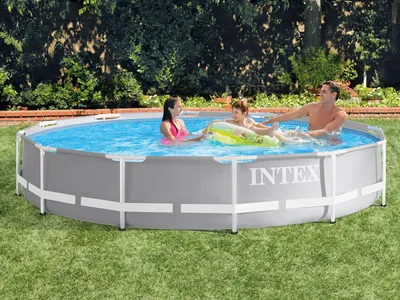 Pishinë kornizë Intex Garden Frame Pool, 366 x 76 cm, set 4 në 1, blu - 1