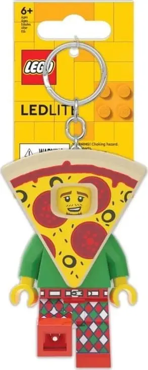 Varëse çelësash LEGO Minifigures Pizza Guy, me dritë LED, figurë plastike, shumëngjyrëshe