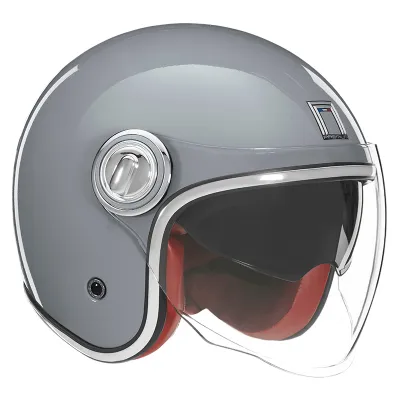 Helmeta moto Nox Premium Jet Heritage, polikarbonat, vizore UV, e zezë - 1