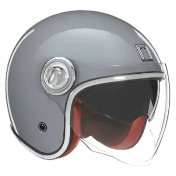 Helmeta moto Nox Premium Jet Heritage, polikarbonat, vizore UV, e zezë
