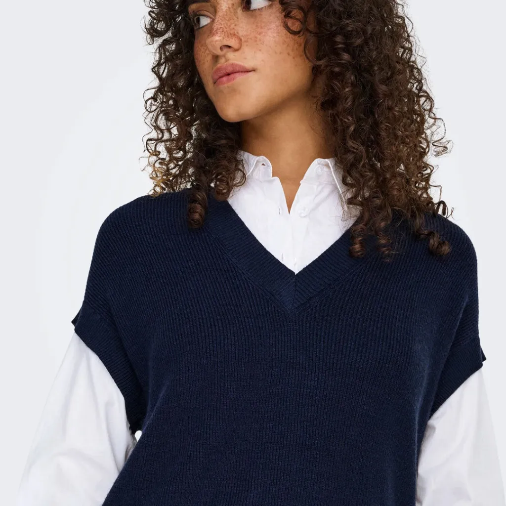 Jelek ONLY ONLPAYSON LS POLO MIX VEST KNT - 6