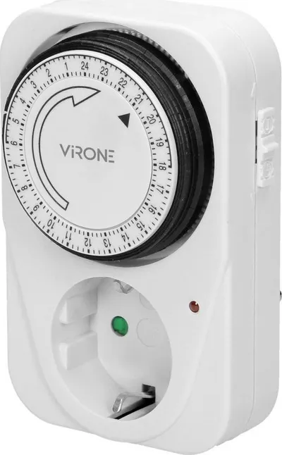 Timer mekanik për prizë Orno, 3500W, prizë schuko, i bardhë - 1