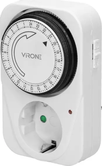 Timer mekanik për prizë Orno, 3500W, prizë schuko, i bardhë