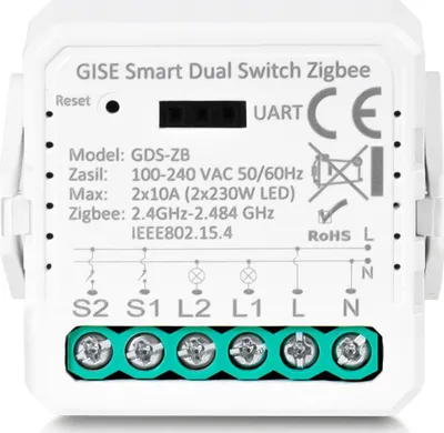 Modul rele i zgjuar GISE GDS-ZB-NN, Zigbee, Dual, pa tel neutral - 1