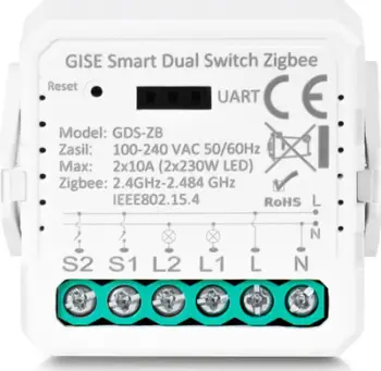 Modul rele i zgjuar GISE GDS-ZB-NN, Zigbee, Dual, pa tel neutral