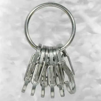 Varëse çelësash Nite Ize KeyRing Plus, çelik inox, 6 karabinerë, argjend