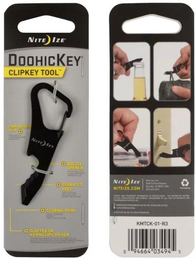 Varëse çelësash Nite Ize ClipKey, çelik inox, shumëfunksionale, e zezë - 2