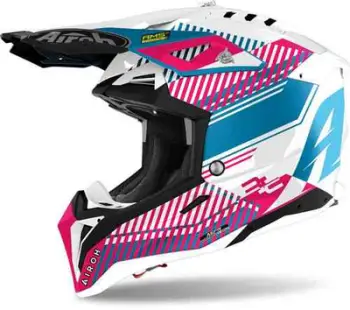 Helmeta offroad Airoh Aviator 3 Wave, madhësia 2XL, rozë grafike