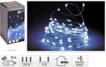 Drita dekorative LED chain, 240 LED, 23.9m, dritë e bardhë