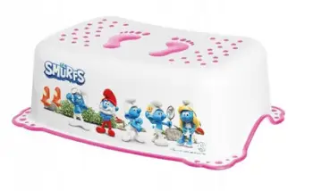Stol këmbësh për fëmijë Maltex Smurfs 2K, plastik, i rozë