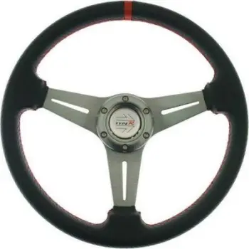 Timon sportiv MTuning Steering Wheel Pro 350mm, offset 20mm, karbon i kuq