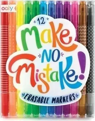 Set marka të fshihen OOLY Make No Mistake, 12 copë, shumëngjyrëshe