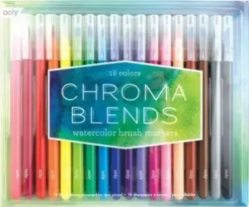 Set markera akuarele Ooly Chroma Blends, brush, 18 copë