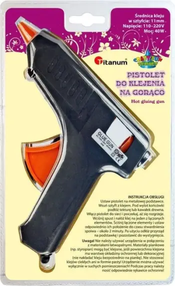 Pistole ngjitëse Titanum Hot Glue Gun, 40W, për shkopinj 11mm, gri