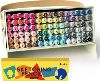 Set markera Alkoolik Arrtx ALP 90, 90 ngjyra, majë dyshe, shumëngjyrësh