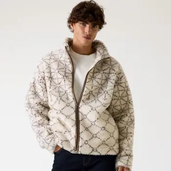 Jakne GUESS SOLDIER SHERPA JAQUARD ZIP UP