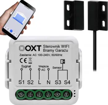 Modul smart OXT me sensor reed, kontroll derë garazhi, WiFi TUYA