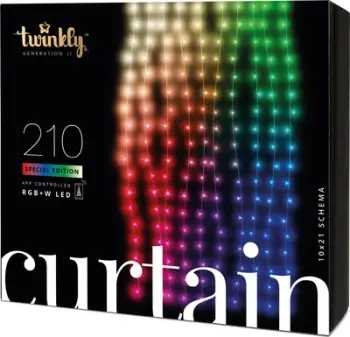 Drita dekorative Twinkly Special Edition Curtain Generation II, 210 LED RGB+W, smart, shumëngjyrëshe