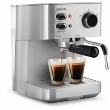 Aparat për espresso Sencor SES 4010SS, 2 filxhana, 1050 W, i argjendtë