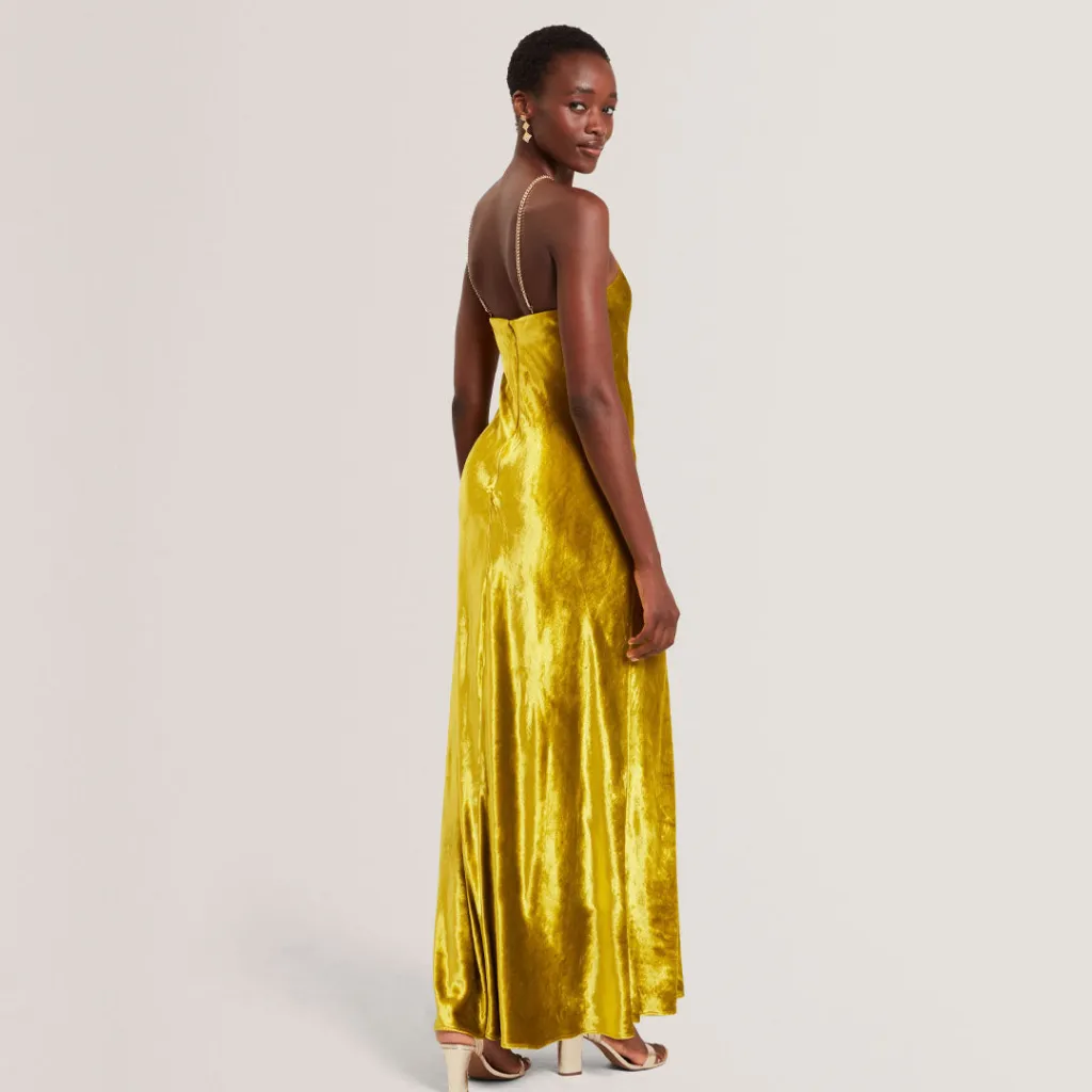 Fustan Velvet Halter Neck Maxi Dress - 4
