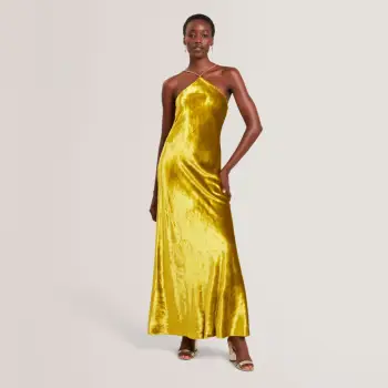 Fustan Velvet Halter Neck Maxi Dress