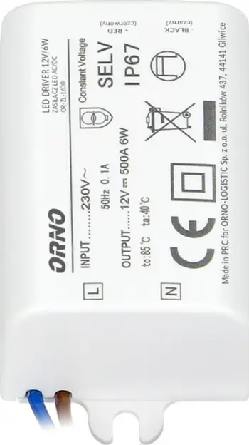 Furnizues energjie për LED MINI, 12VDC, 6W, IP67, i bardhë