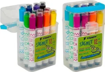 Set markera FANDY Marker Signet, 12 ngjyra, me stampë, shumëngjyrësh