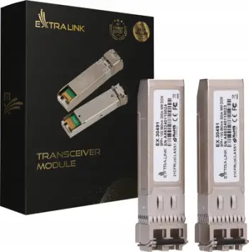 Modul transceivër Extralink SFP+, 10Gb, 850nm MM, paketë 2 copë