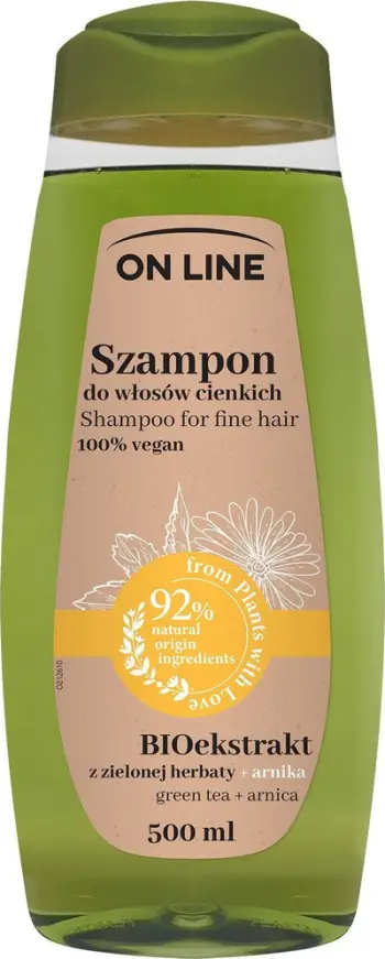 Shampo flokësh Forte Sweden On Line From Plants With Love, çaj i gjelbër BIO, arnikë, 500ml