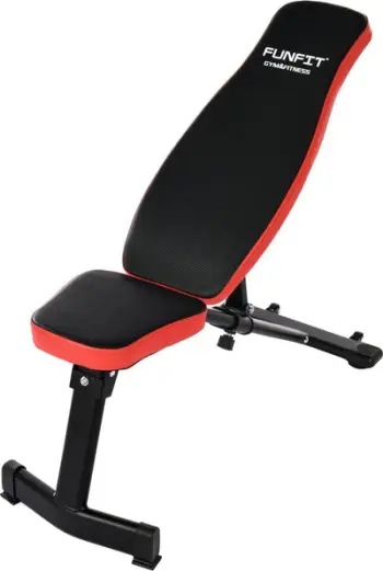 Stol palestra Funfit Adjustable Training Bench, shumëpozicional, i palosshëm, i zi