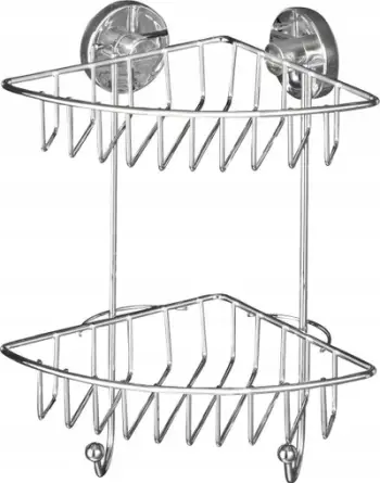 Raft këndor banjoje Wenko Bari, 2 nivele, Vacuum-Loc, krom