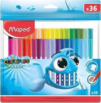 Set markera Maped Markers Ocean, 36 copë, shumëngjyrësh