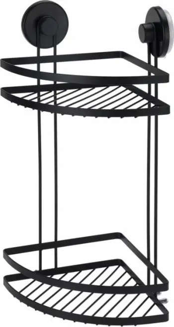 Raft këndor dushi EXCELLENT Metal Corner Shelf KO-C80653650, 2 nivele, 26x18x37 cm, i zi