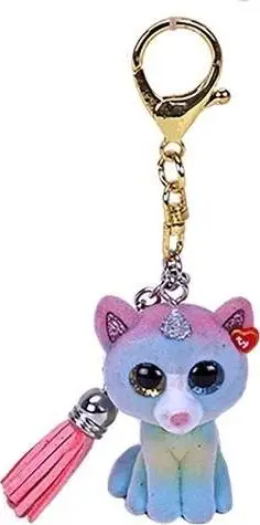 Varesë lodër pelushi TY Mini Boo’s Clip Heather, mace unikorn, 9cm, shumëngjyrëshe