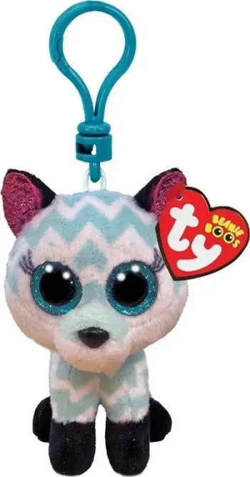 Varëse lodër pelushi TY Beanie Boo Atlas, me kapëse, e bardhë blu