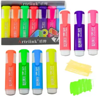 Set markera neon LEAN, 7 copë, shumëngjyrëshe