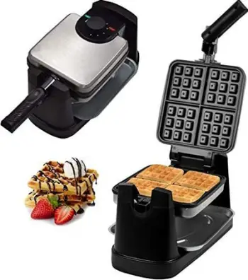 Pjata për waffle Sage SGR001, sipërfaqe qeramike, jo ngjitëse, e zezë