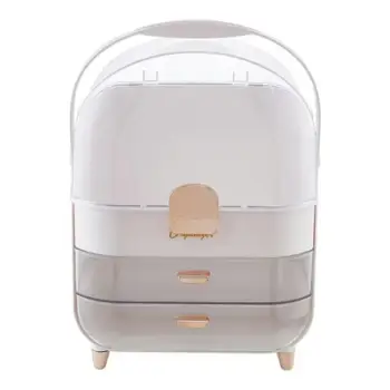 Raft kozmetike I bardhë transparent 26.5*18.2*34.5cm. UNIMIKS